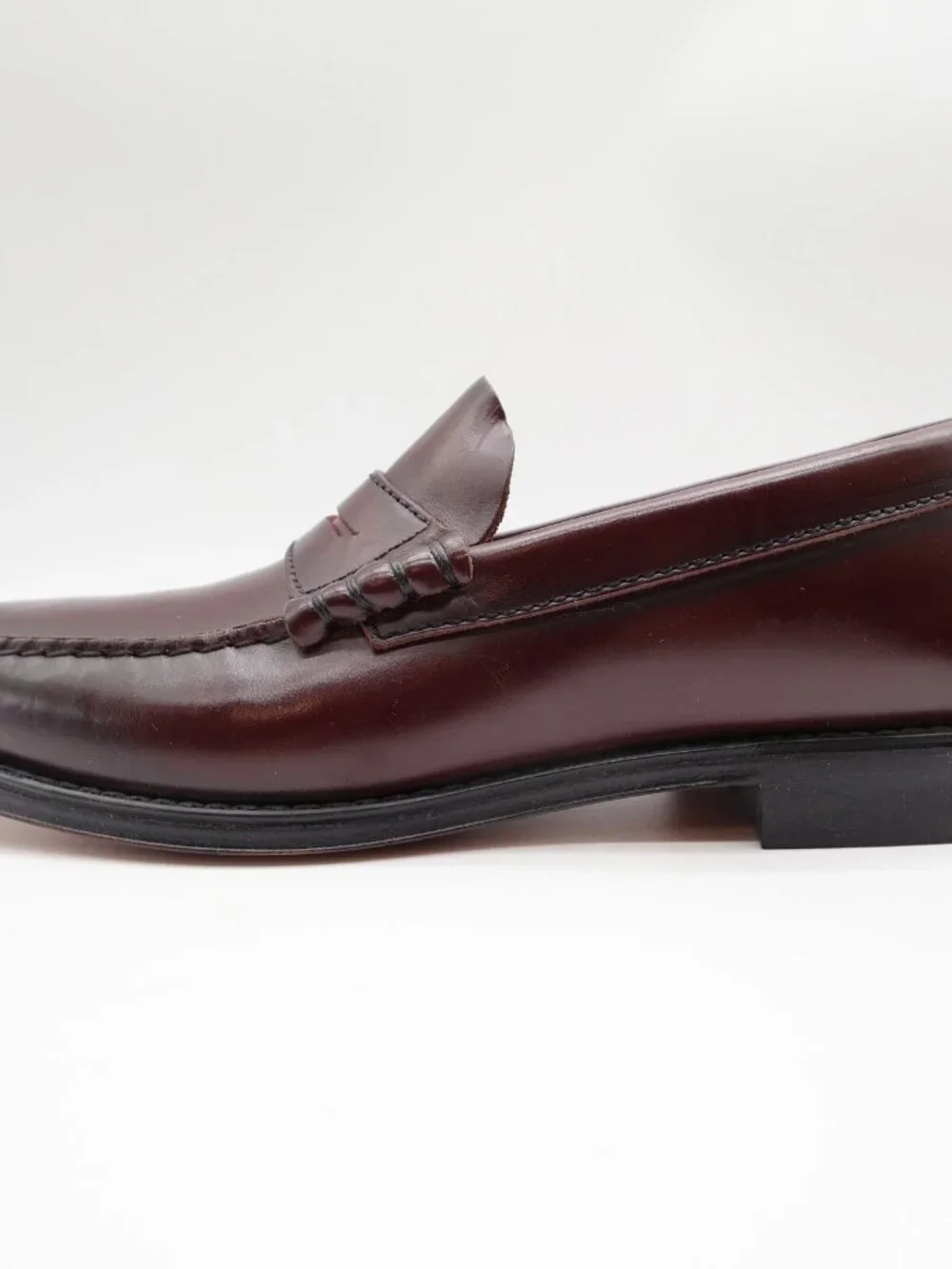 Barclay Vintage 70s 80s Mens 8 D Burgundy Leather Penny Loafers